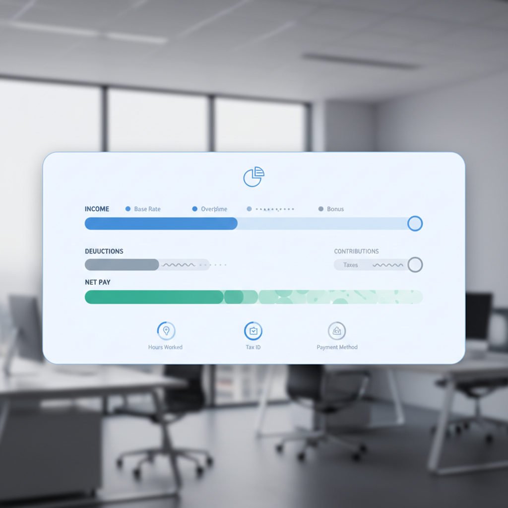 Interface d'une application de gestion de paie moderne pour intérimaires.